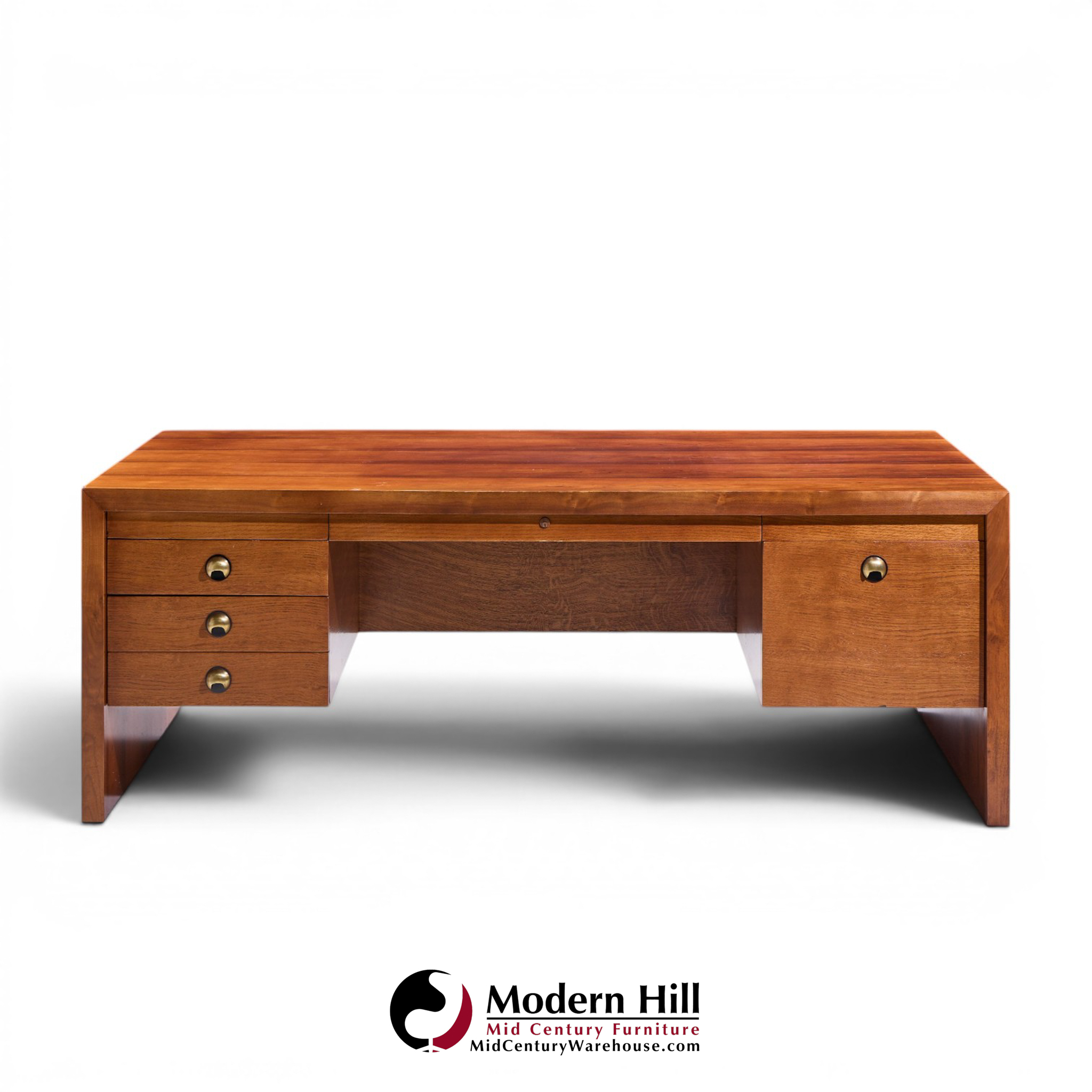 edward wormley for dunbar mid century rosewood and brass executive desk