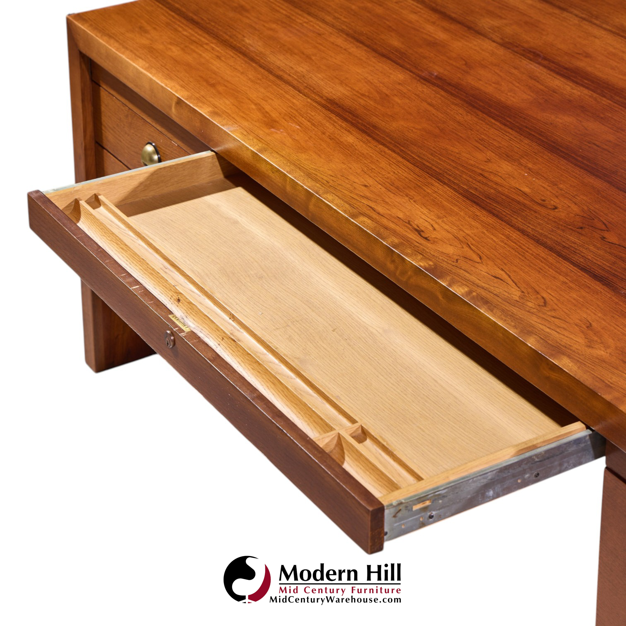 edward wormley for dunbar mid century rosewood and brass executive desk