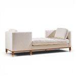 edward wormley for dunbar style mid century tête-à-tête sofa