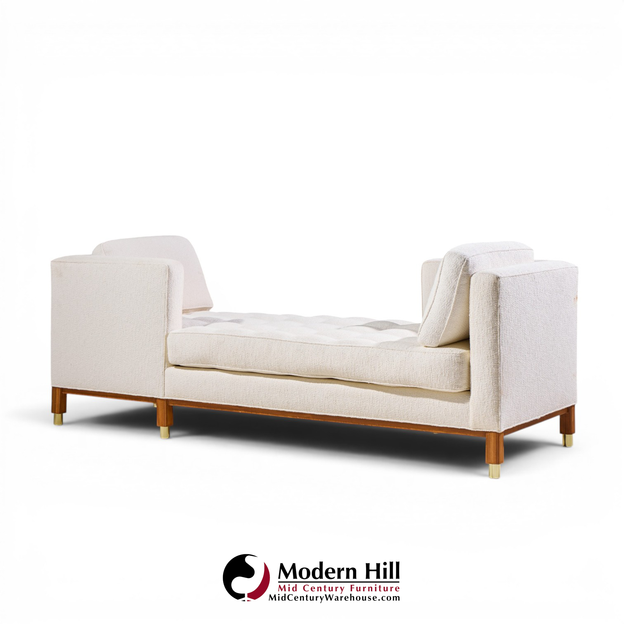 edward wormley for dunbar style mid century tête-à-tête sofa
