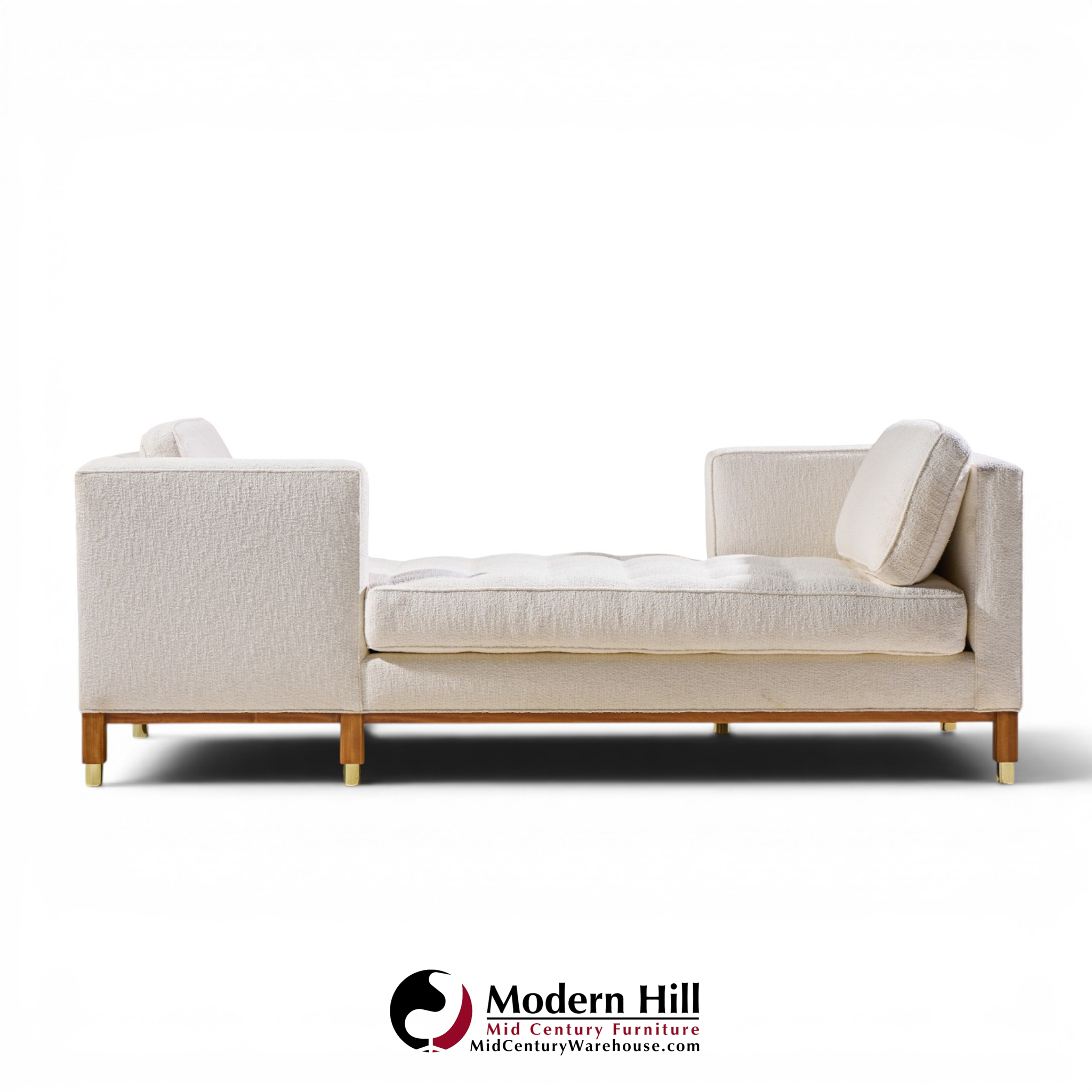 edward wormley for dunbar style mid century tête-à-tête sofa