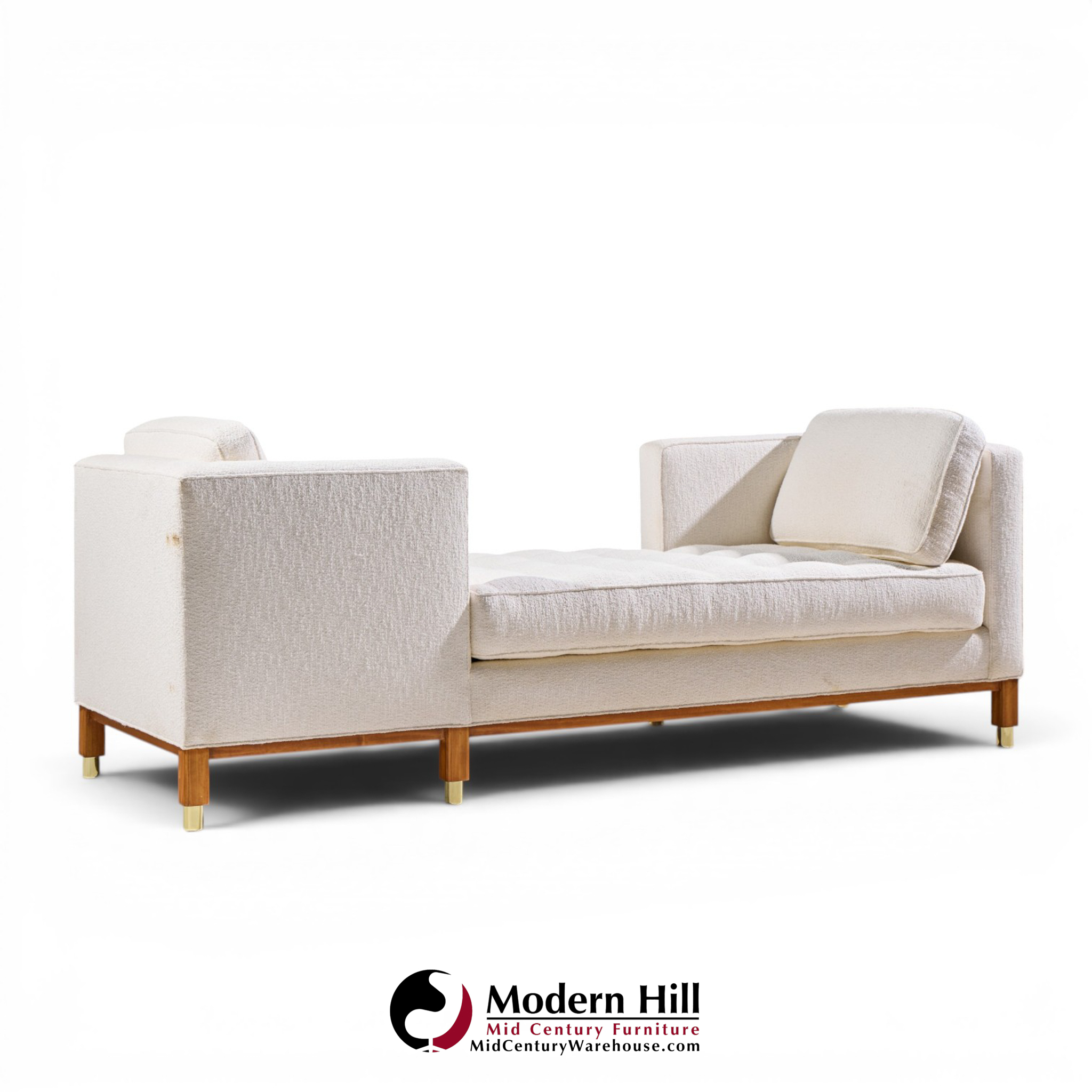 edward wormley for dunbar style mid century tête-à-tête sofa