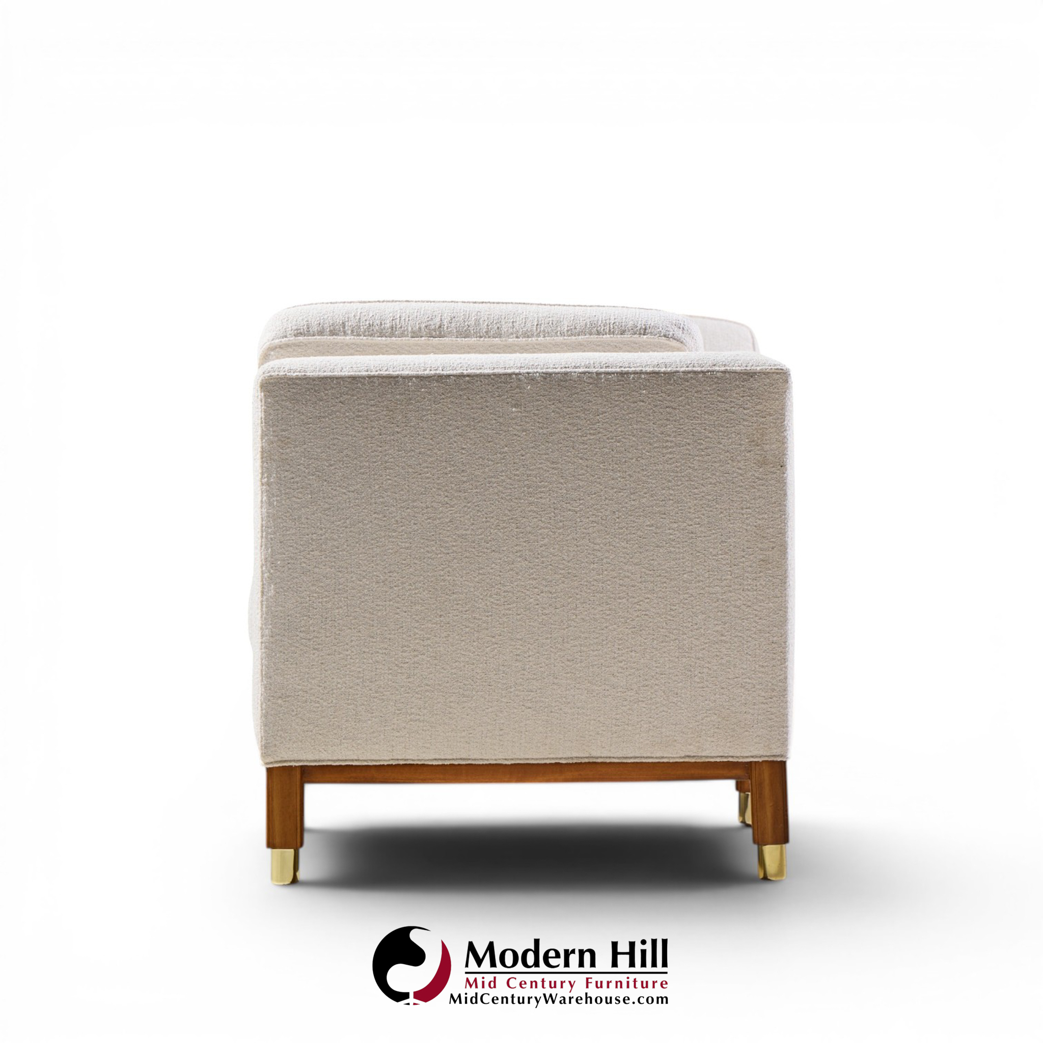 edward wormley for dunbar style mid century tête-à-tête sofa