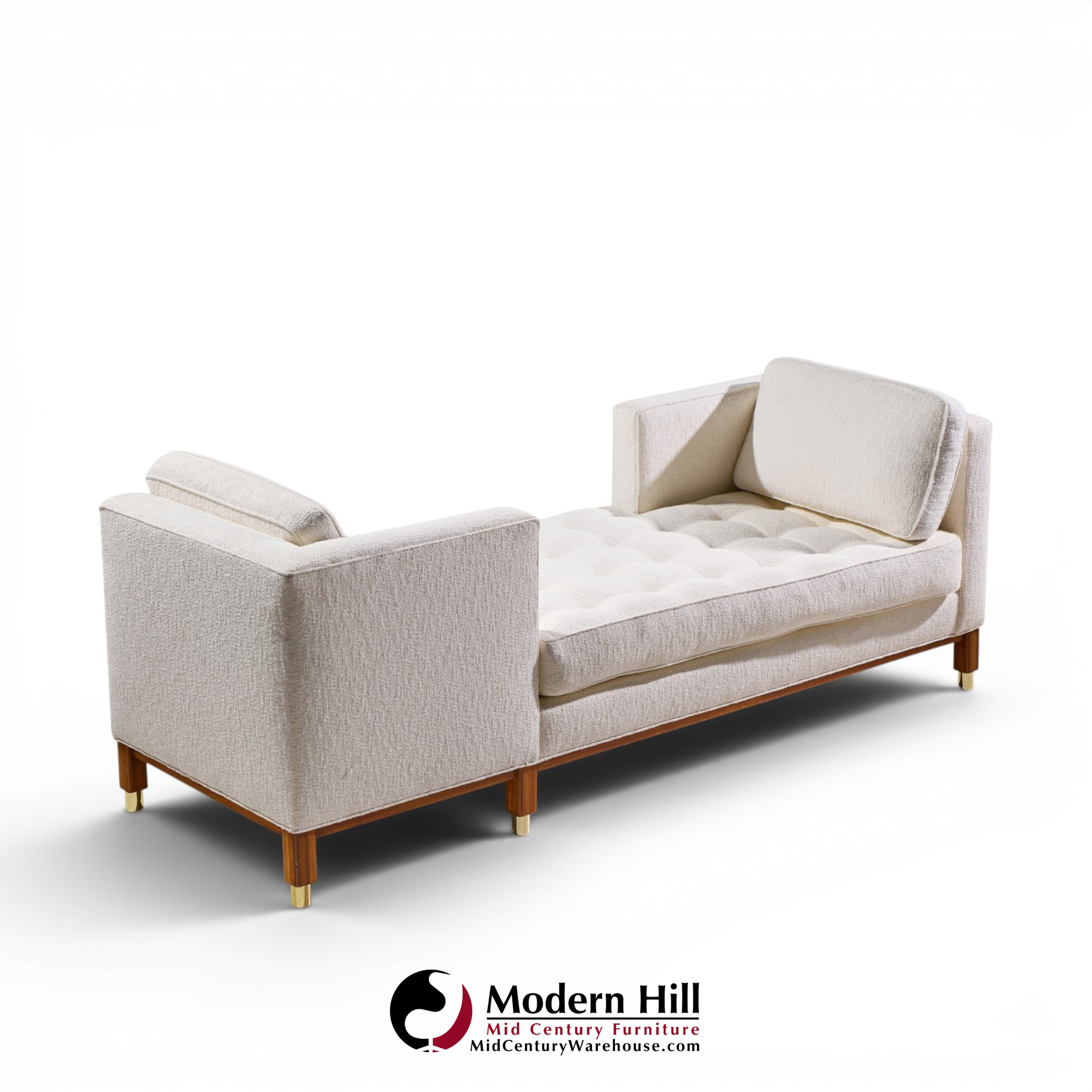edward wormley for dunbar style mid century tête-à-tête sofa