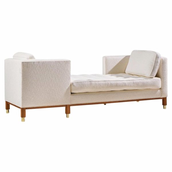 edward wormley for dunbar style mid century tête-à-tête sofa