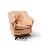 edward wormley for dunbar style mid century walnut swivel lounge chairs - pair