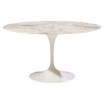 eero saarinen for knoll mid century 54" tulip carrara marble dining table