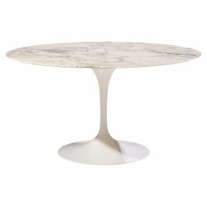 eero saarinen for knoll mid century 54" tulip carrara marble dining table