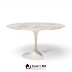 eero saarinen for knoll mid century 54" tulip carrara marble dining table