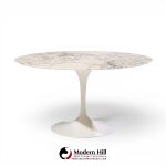 eero saarinen for knoll mid century 54" tulip carrara marble dining table