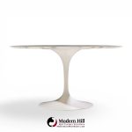 eero saarinen for knoll mid century 54" tulip carrara marble dining table