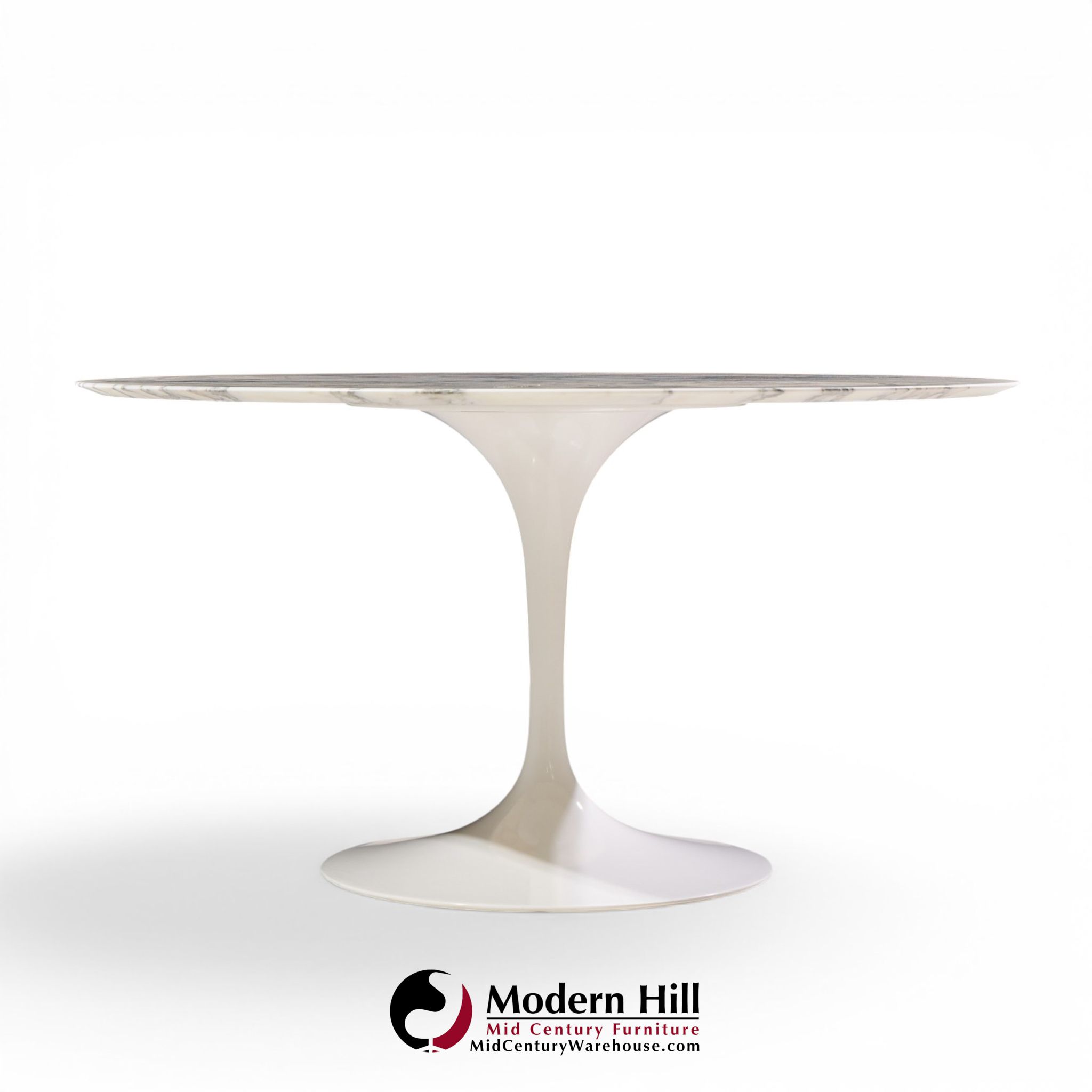 eero saarinen for knoll mid century 54" tulip carrara marble dining table