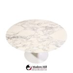 eero saarinen for knoll mid century 54" tulip carrara marble dining table
