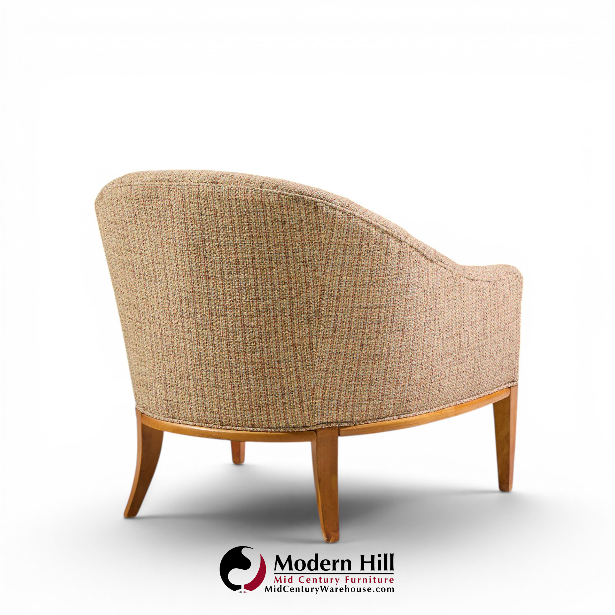 erwin lambeth style mid century walnut lounge chairs - pair