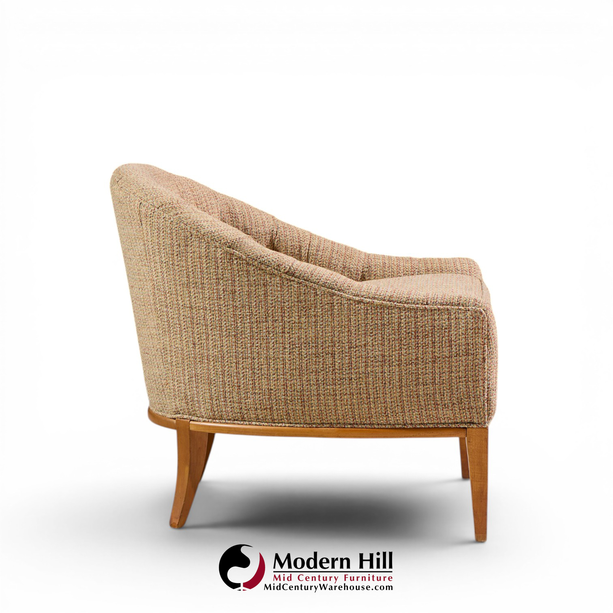 erwin lambeth style mid century walnut lounge chairs - pair