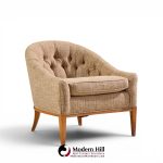 erwin lambeth style mid century walnut lounge chairs - pair