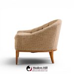 erwin lambeth style mid century walnut lounge chairs - pair
