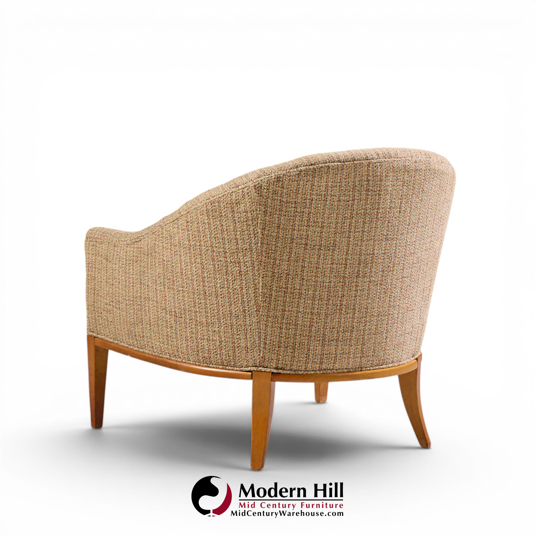 erwin lambeth style mid century walnut lounge chairs - pair