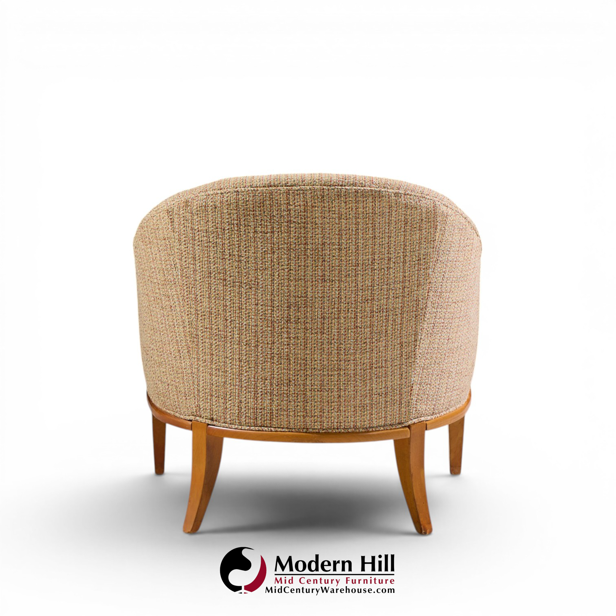 erwin lambeth style mid century walnut lounge chairs - pair