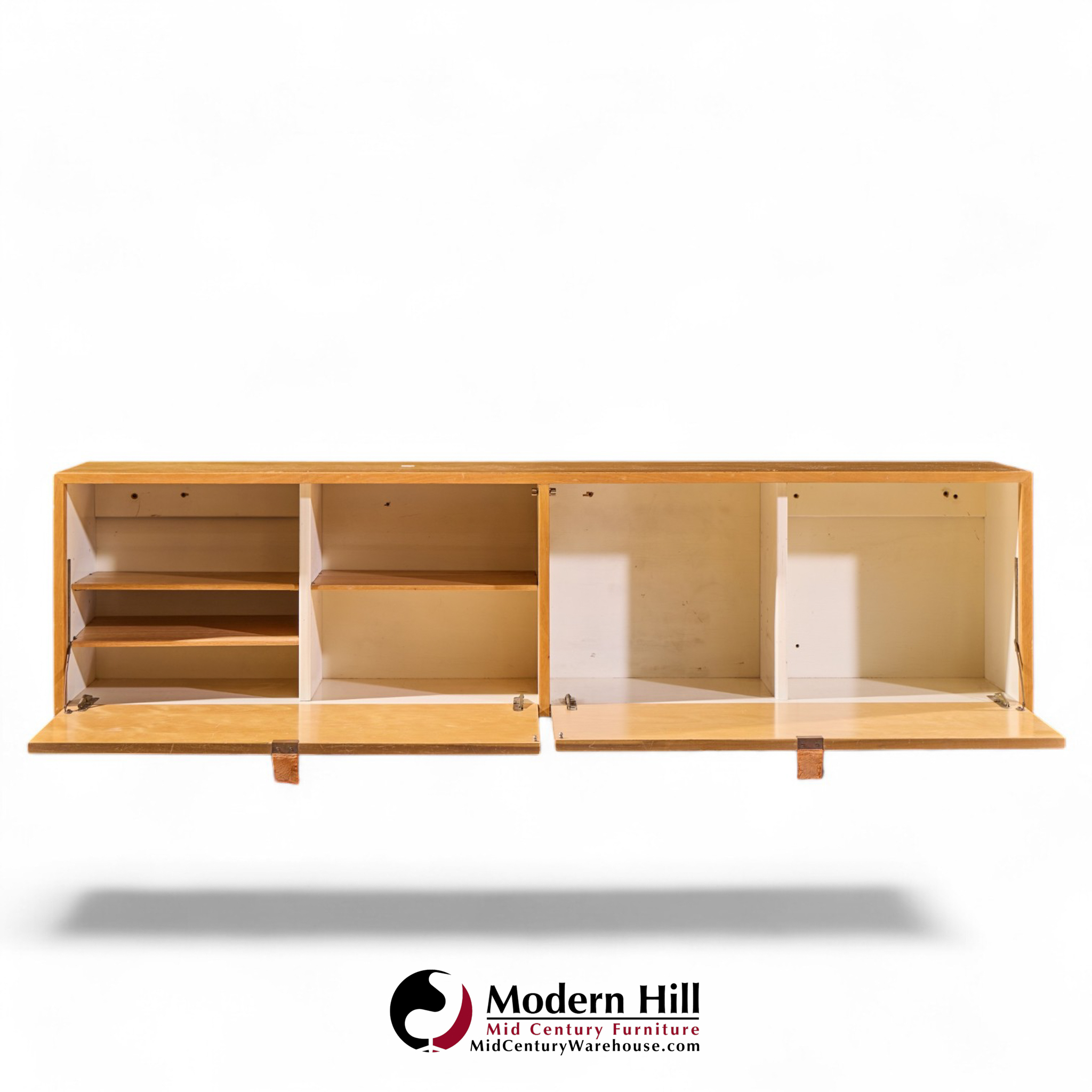 florence knoll 121w mid century birch hanging credenza