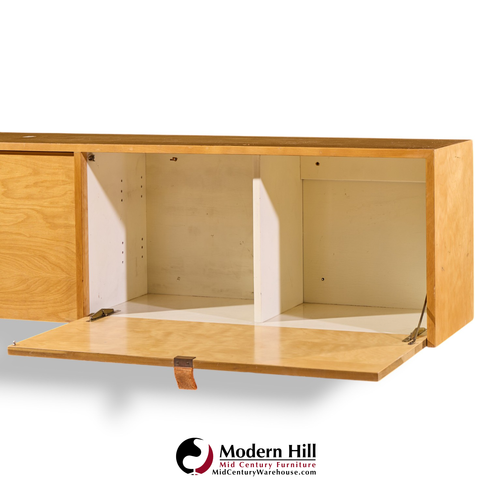 florence knoll 121w mid century birch hanging credenza