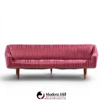 georg thams mid century danish teak curved sofa
