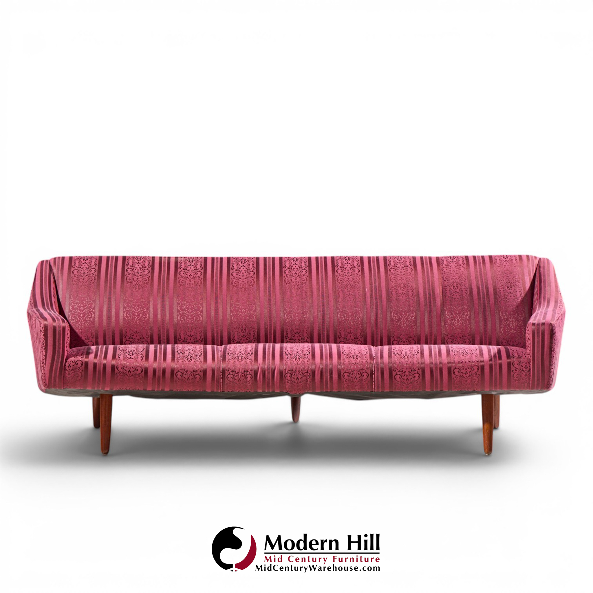 georg thams mid century danish teak curved sofa