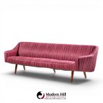 georg thams mid century danish teak curved sofa