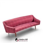 georg thams mid century danish teak curved sofa