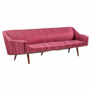 georg thams mid century danish teak curved sofa