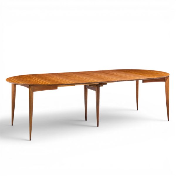 gio ponti for singer & sons model 2135 mid century walnut expanding dining table with 4 leaves