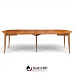 gio ponti for singer & sons model 2135 mid century walnut expanding dining table with 4 leaves