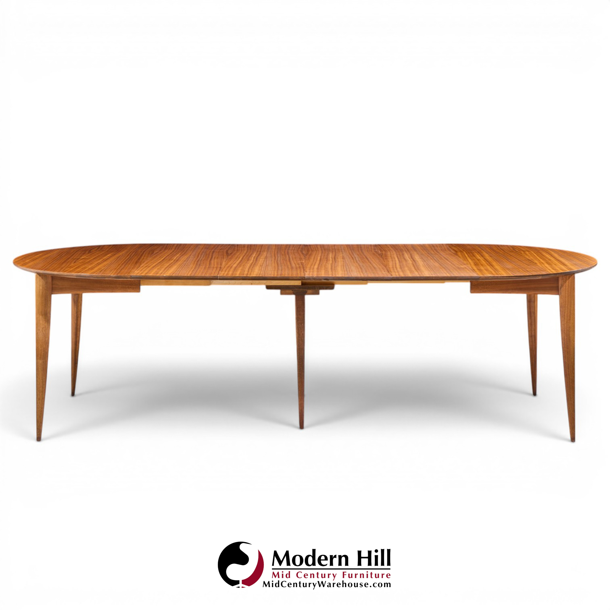 gio ponti for singer & sons model 2135 mid century walnut expanding dining table with 4 leaves
