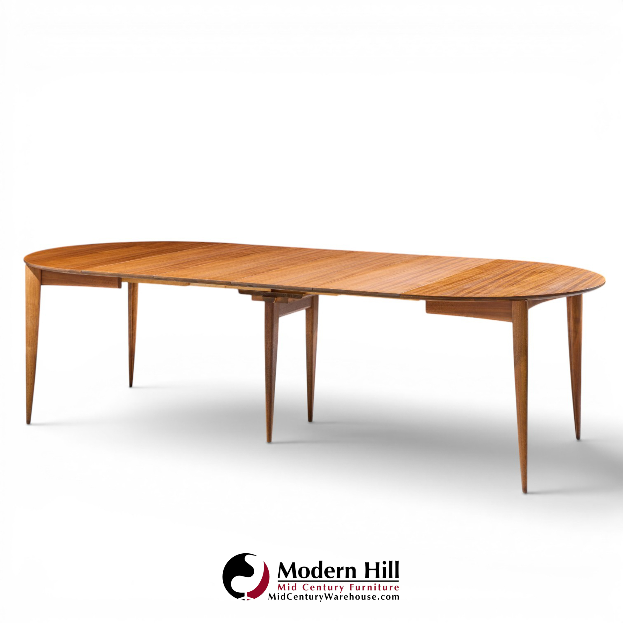 gio ponti for singer & sons model 2135 mid century walnut expanding dining table with 4 leaves