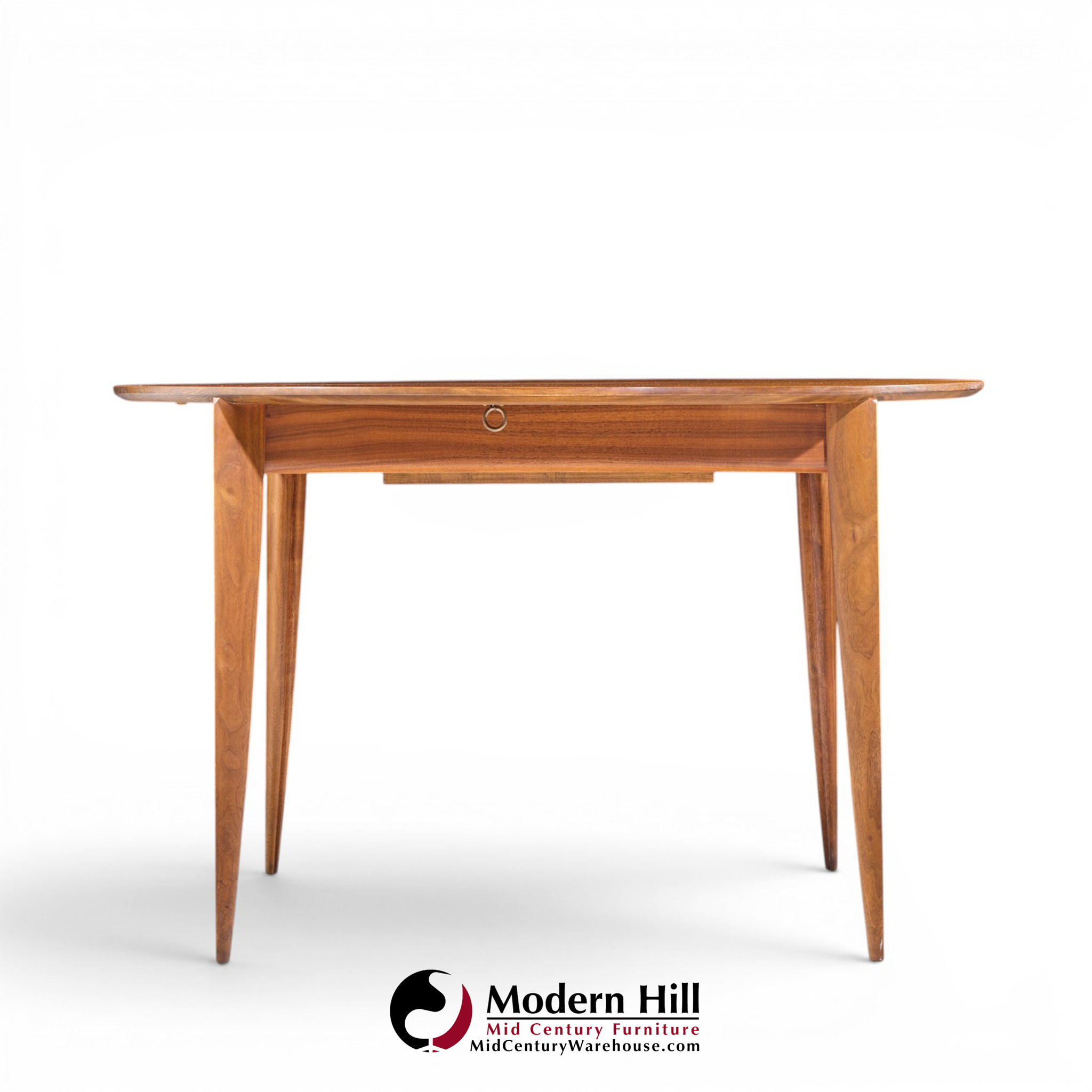 gio ponti for singer & sons model 2135 mid century walnut expanding dining table with 4 leaves