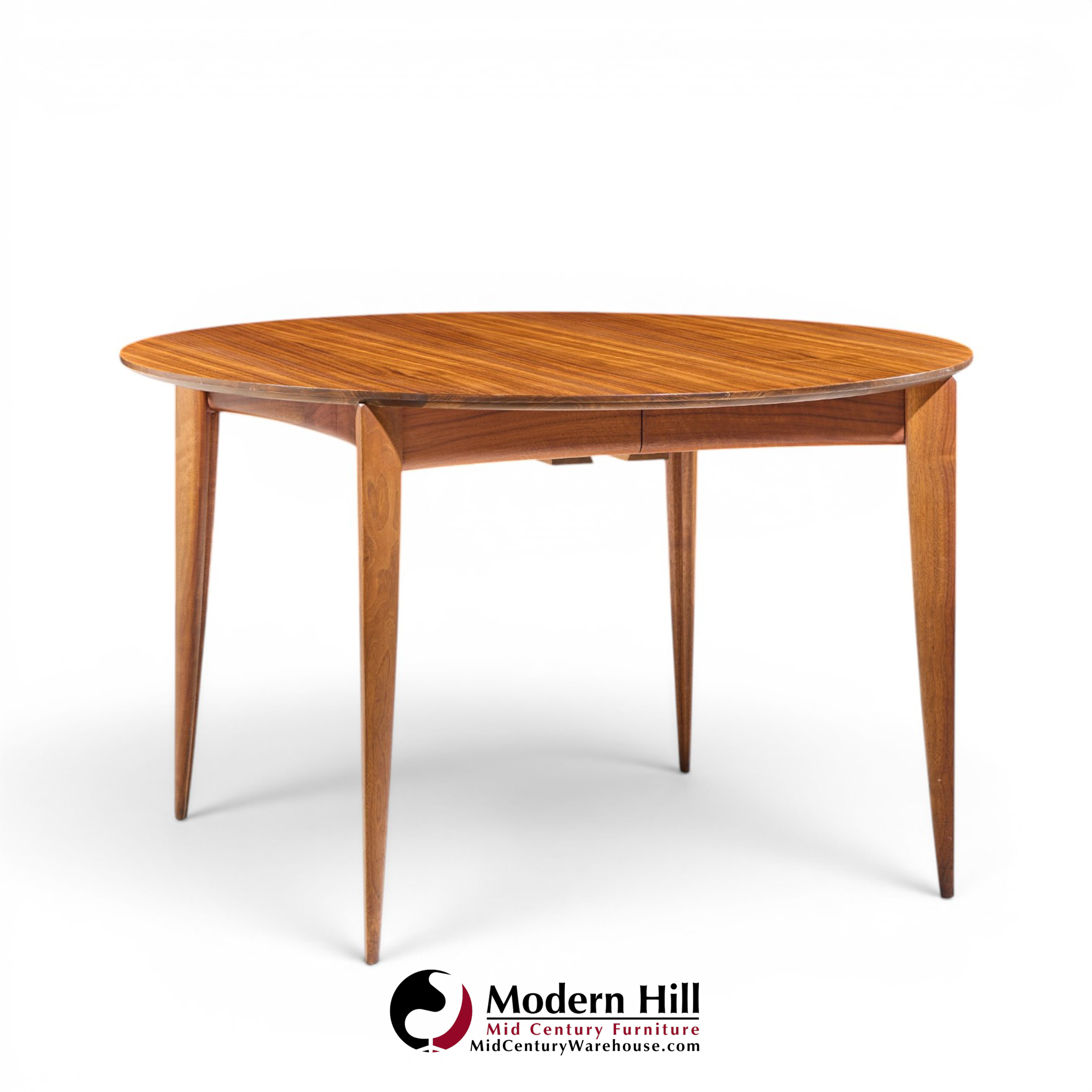 gio ponti for singer & sons model 2135 mid century walnut expanding dining table with 4 leaves