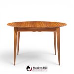 gio ponti for singer & sons model 2135 mid century walnut expanding dining table with 4 leaves