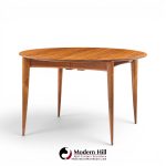 gio ponti for singer & sons model 2135 mid century walnut expanding dining table with 4 leaves