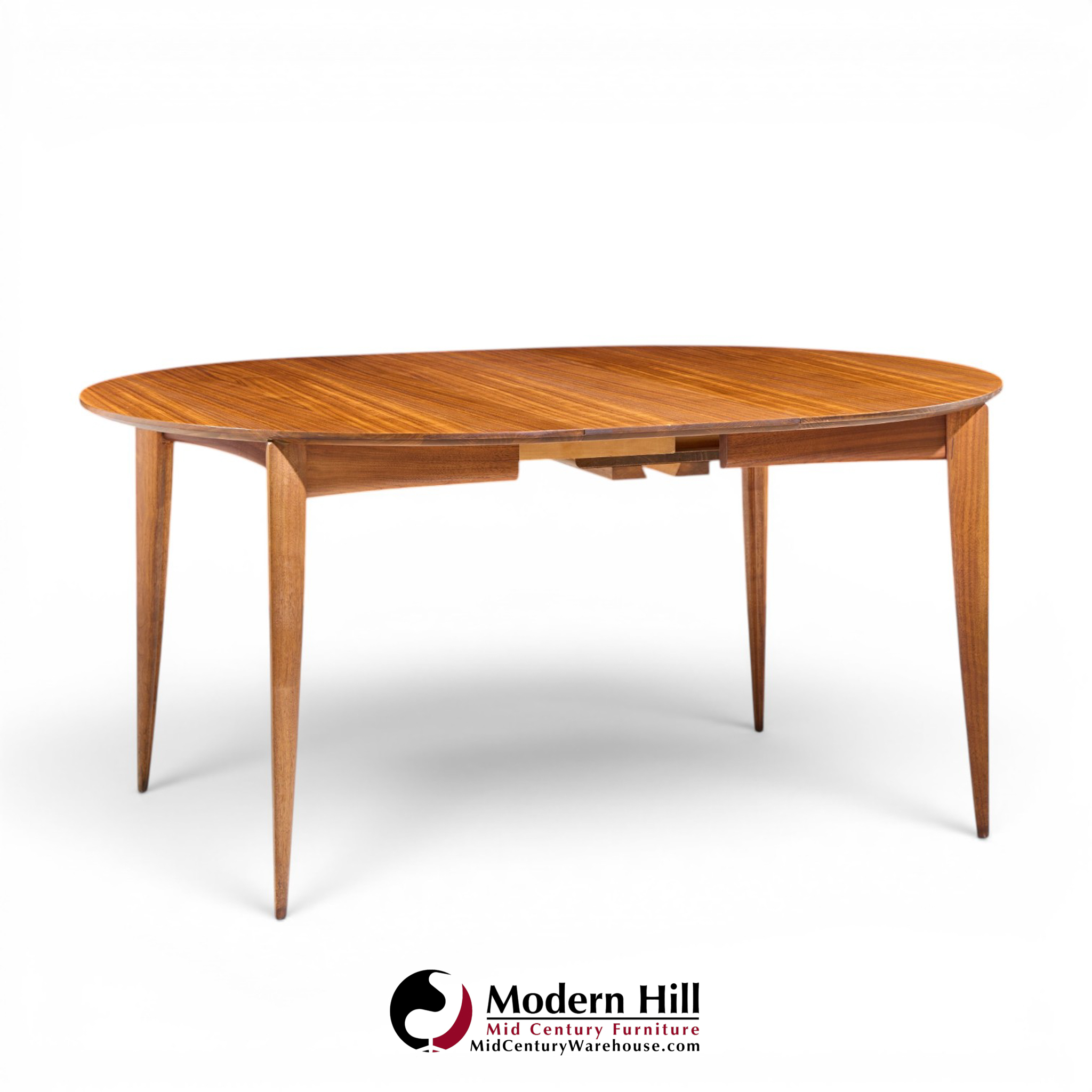 gio ponti for singer & sons model 2135 mid century walnut expanding dining table with 4 leaves