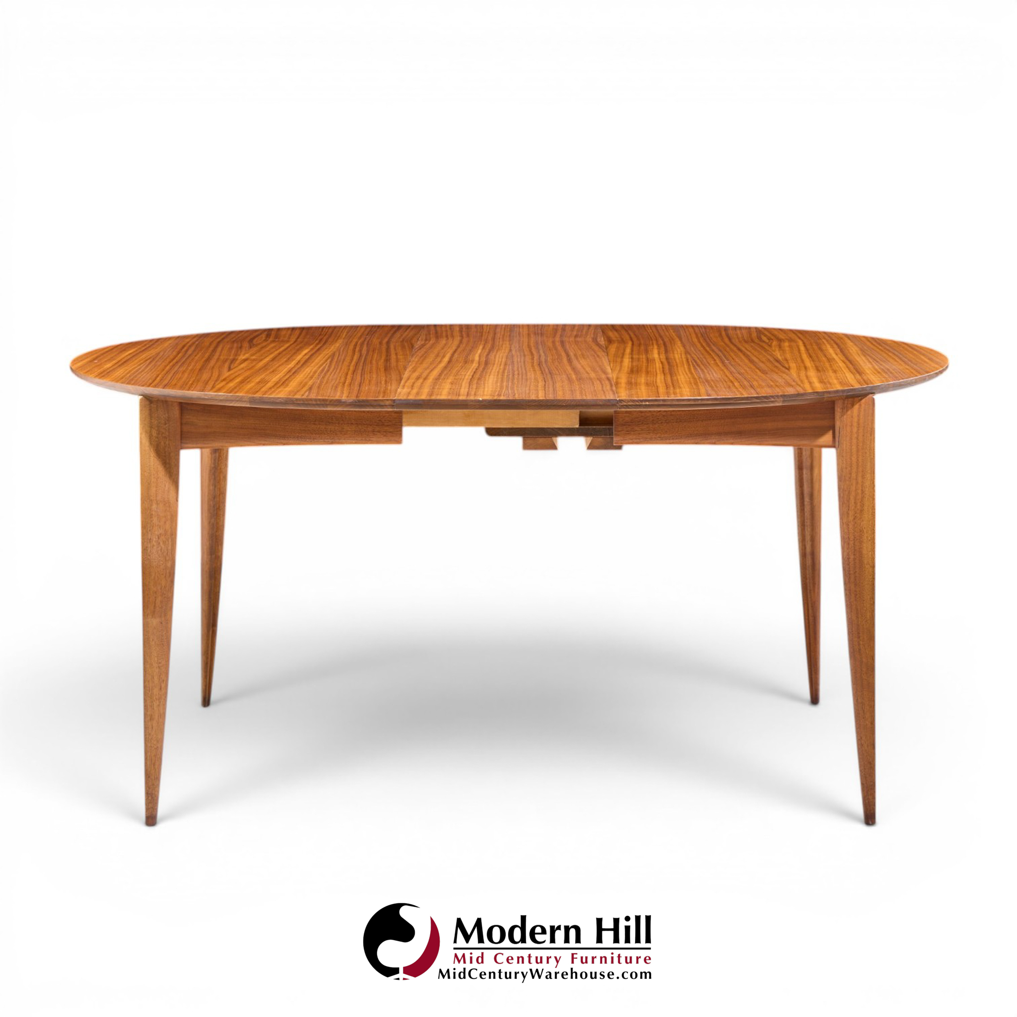 gio ponti for singer & sons model 2135 mid century walnut expanding dining table with 4 leaves