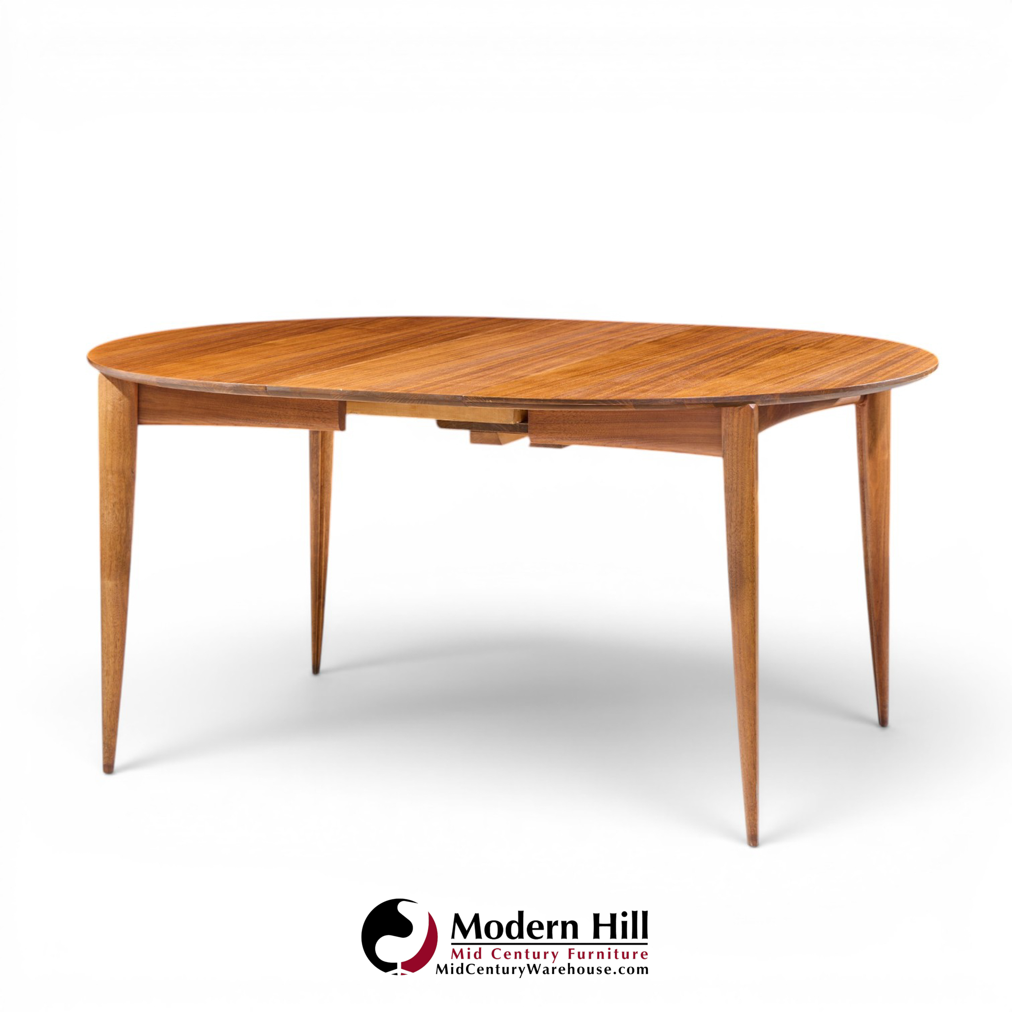 gio ponti for singer & sons model 2135 mid century walnut expanding dining table with 4 leaves