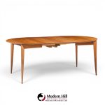 gio ponti for singer & sons model 2135 mid century walnut expanding dining table with 4 leaves