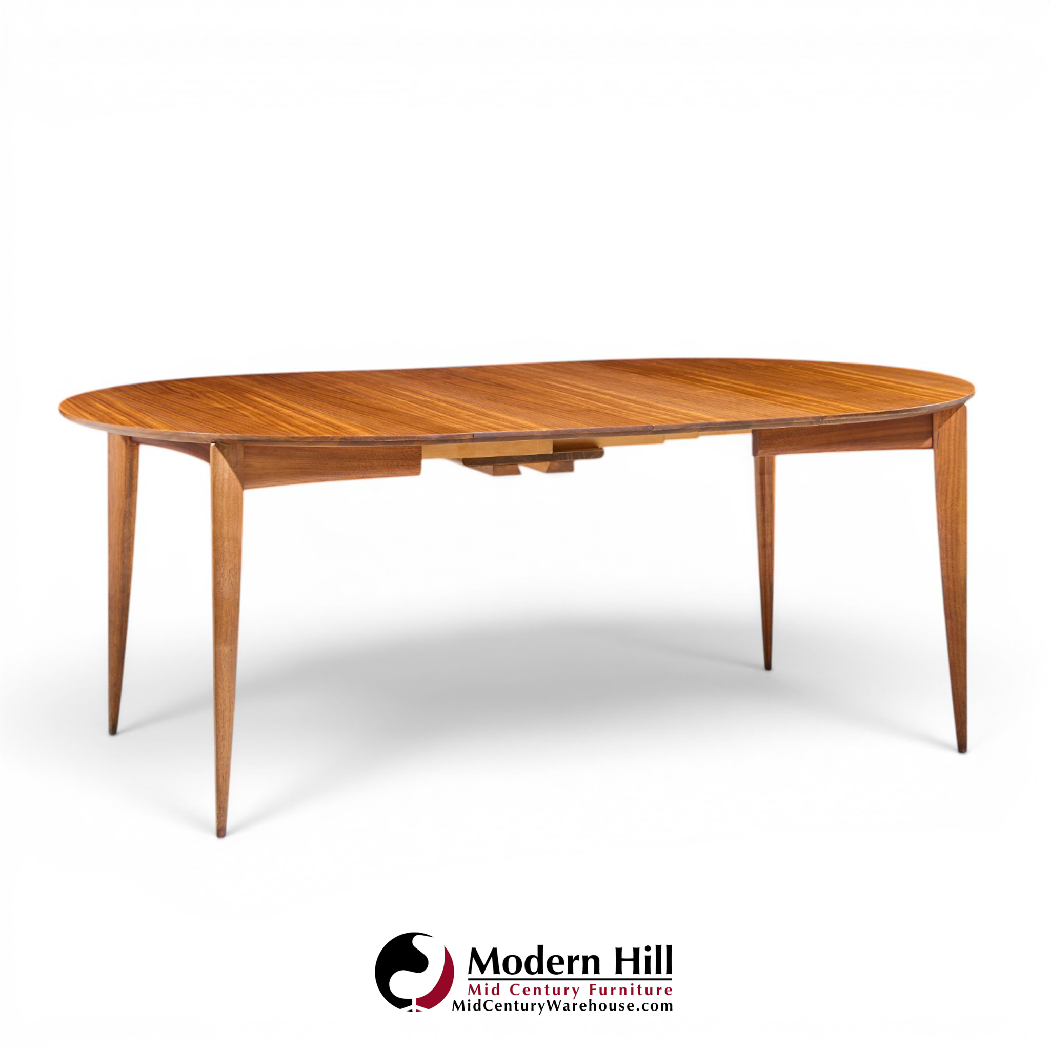 gio ponti for singer & sons model 2135 mid century walnut expanding dining table with 4 leaves