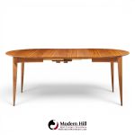 gio ponti for singer & sons model 2135 mid century walnut expanding dining table with 4 leaves