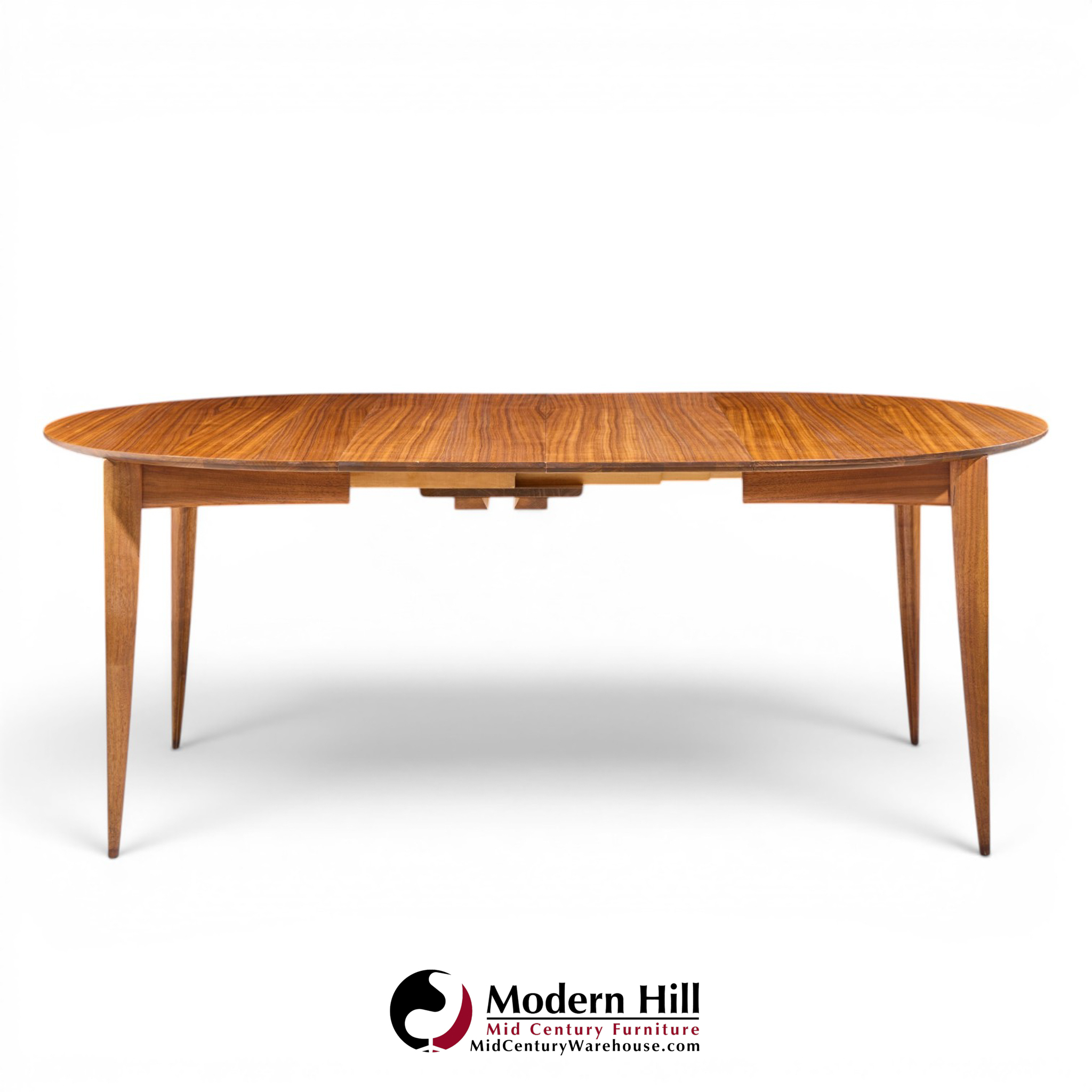 gio ponti for singer & sons model 2135 mid century walnut expanding dining table with 4 leaves