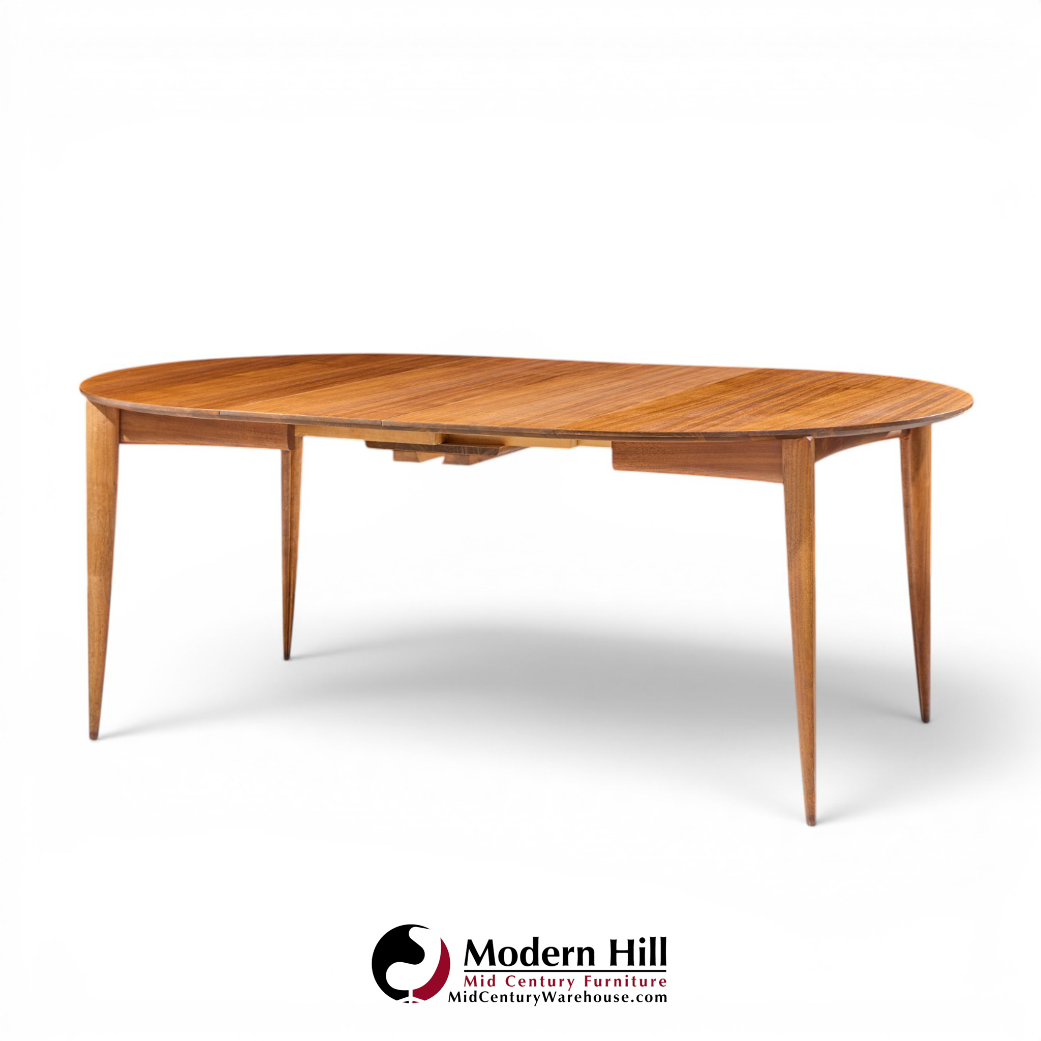 gio ponti for singer & sons model 2135 mid century walnut expanding dining table with 4 leaves
