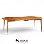 gio ponti for singer & sons model 2135 mid century walnut expanding dining table with 4 leaves