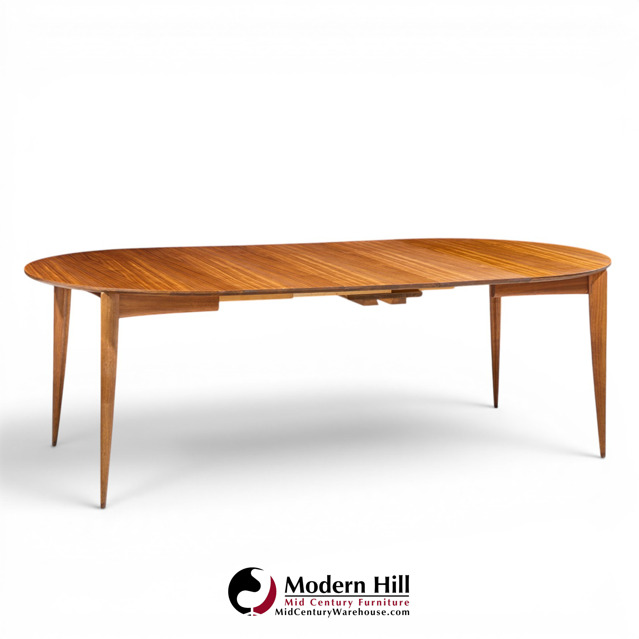 gio ponti for singer & sons model 2135 mid century walnut expanding dining table with 4 leaves