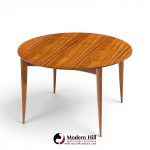 gio ponti for singer & sons model 2135 mid century walnut expanding dining table with 4 leaves