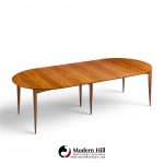 gio ponti for singer & sons model 2135 mid century walnut expanding dining table with 4 leaves